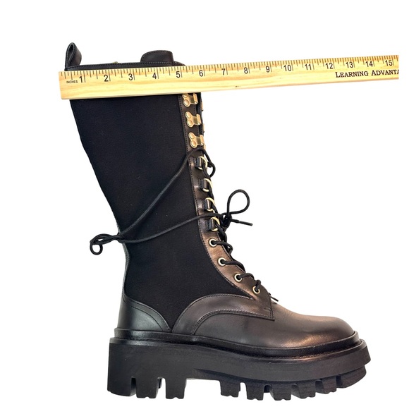 ALLSAINTS Women’s Beth Leather & Canvas Tall Platform Boots Size:6 US/ 36 EU NEW - Picture 10 of 16